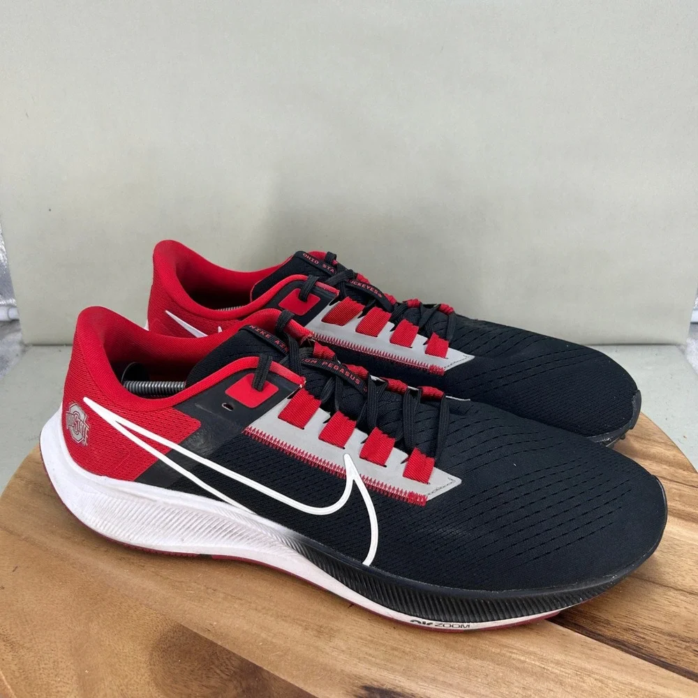 Nike Air Zoom Pegasus 38 Ohio State Buckeyes Mens 16 Black Red DJ0837-001
